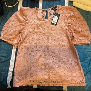 New Look dusty rose lace top